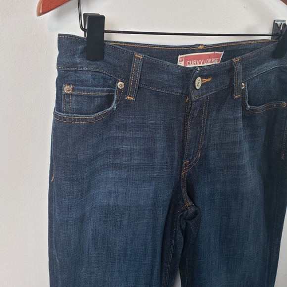 Gap Curvy Low Rise Dark Wash Denim Jeans Womens Bootcut Size 6 Ankle / B149 - Picture 2 of 7